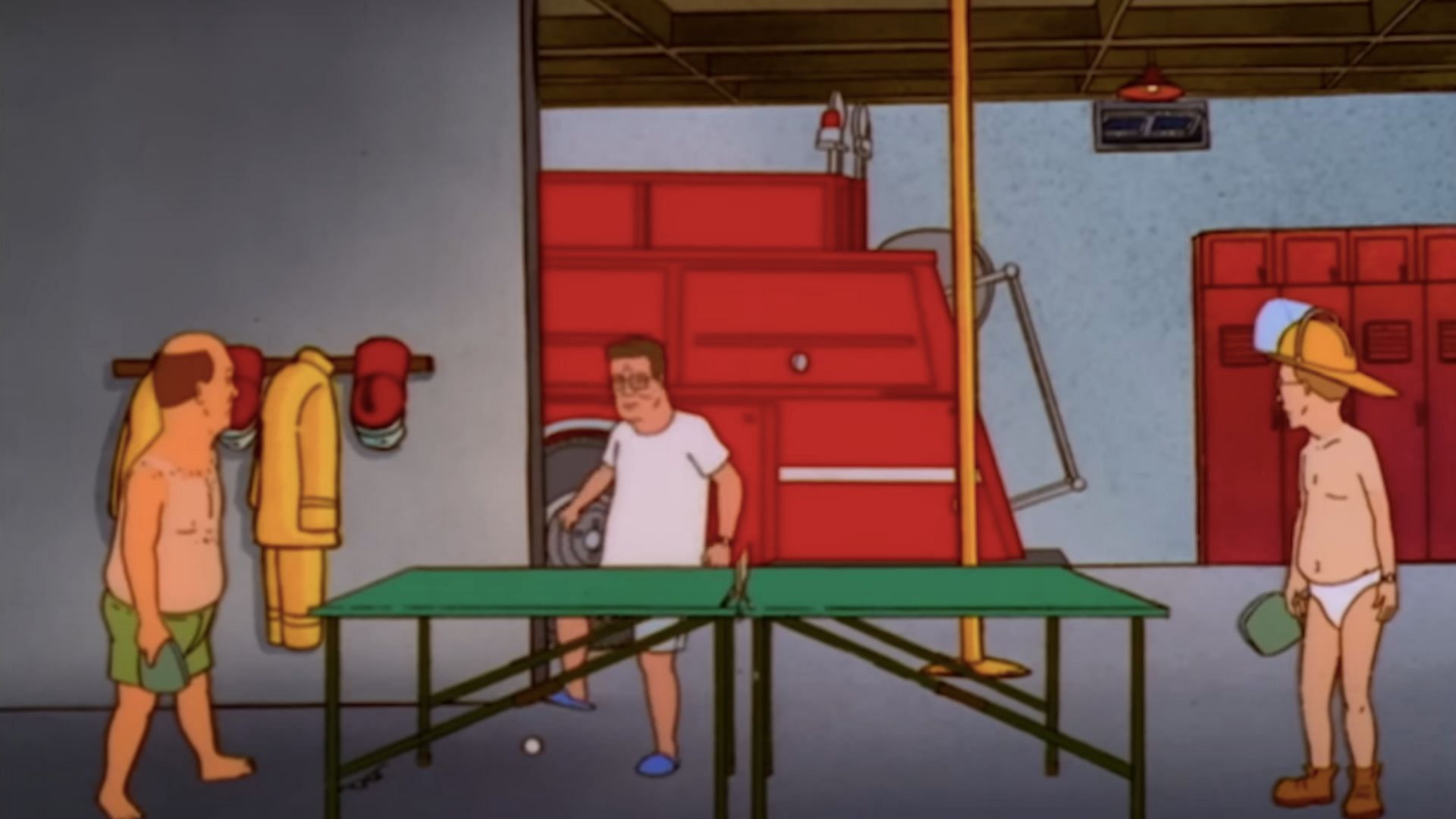 The crew at the fire station (Image via YouTube/Adult Swim)